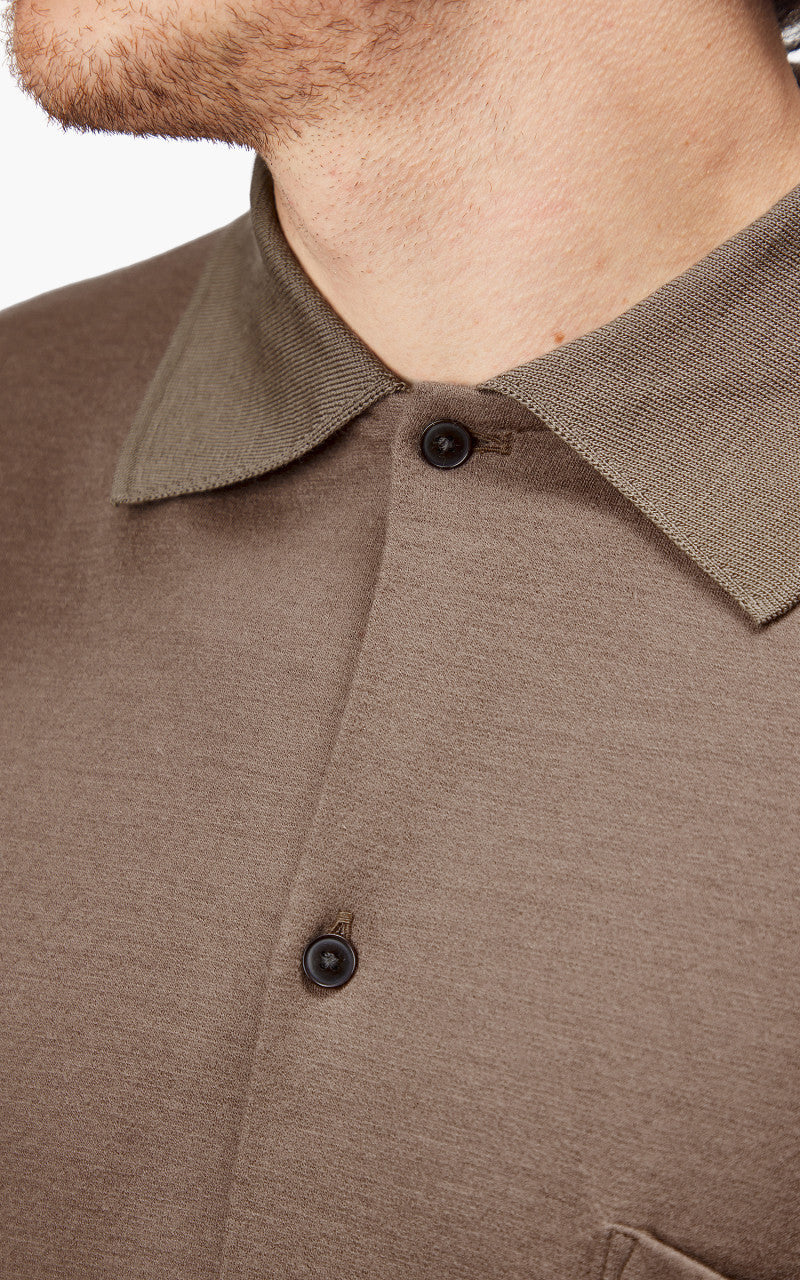 Markaware 'Marka' Polo Cardigan Beige