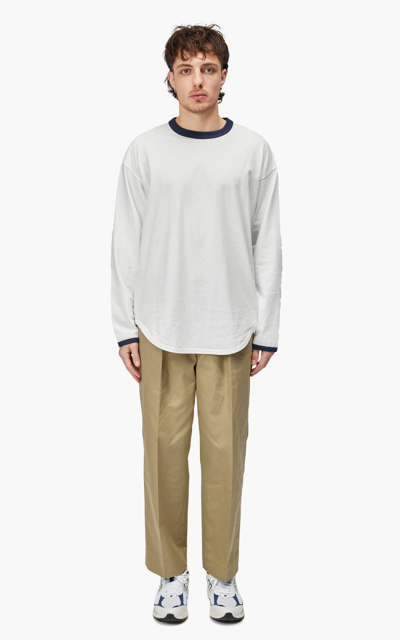 Markaware 'Marka' Ringer Baseball Tee L/S White