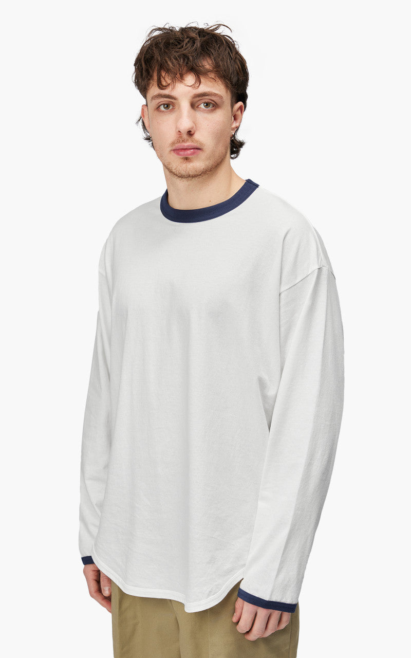 Markaware 'Marka' Ringer Baseball Tee L/S White