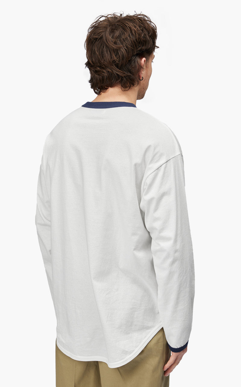 Markaware 'Marka' Ringer Baseball Tee L/S White