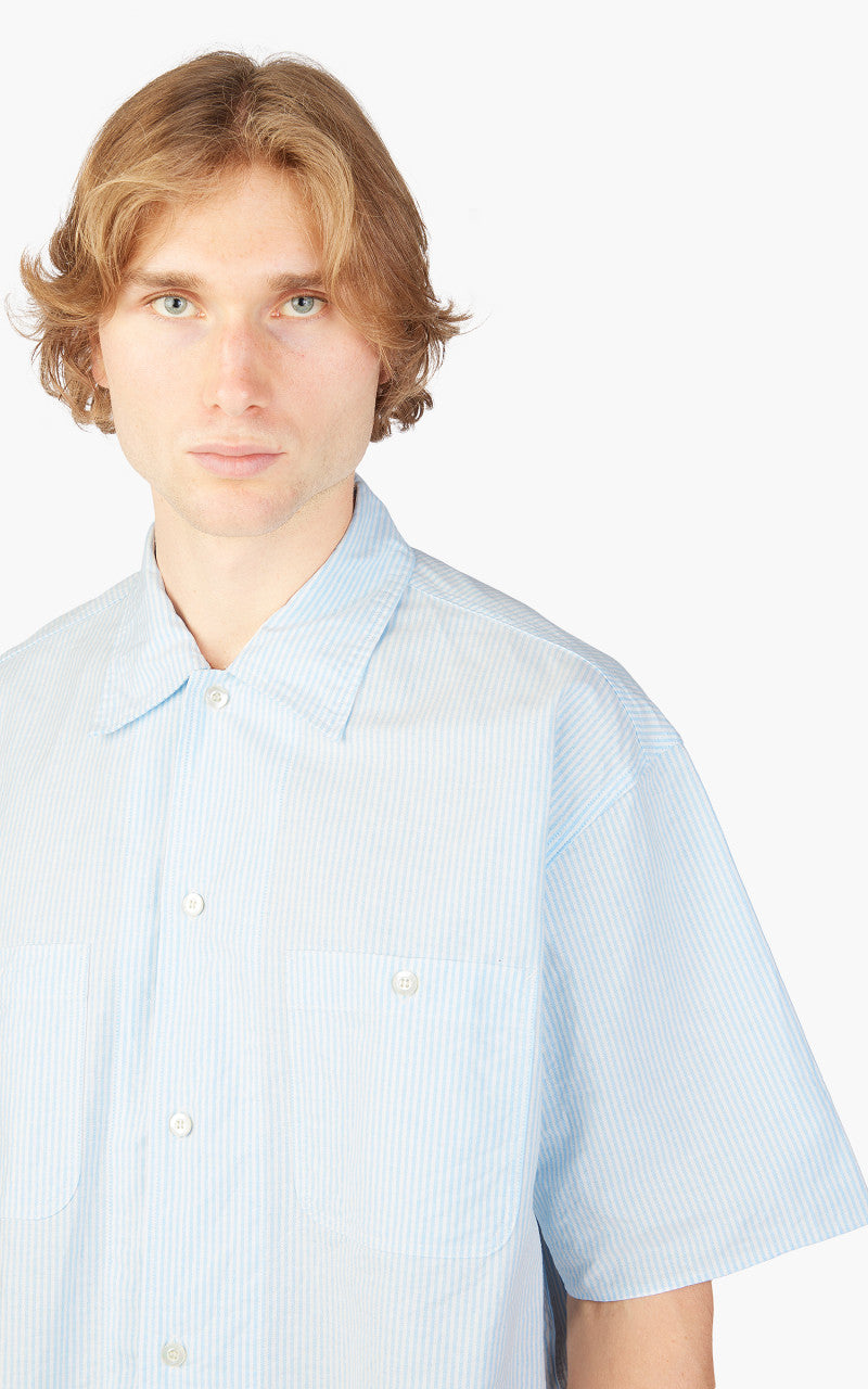 Markaware 'Marka' Work Shirt S/S Saxe Stripe