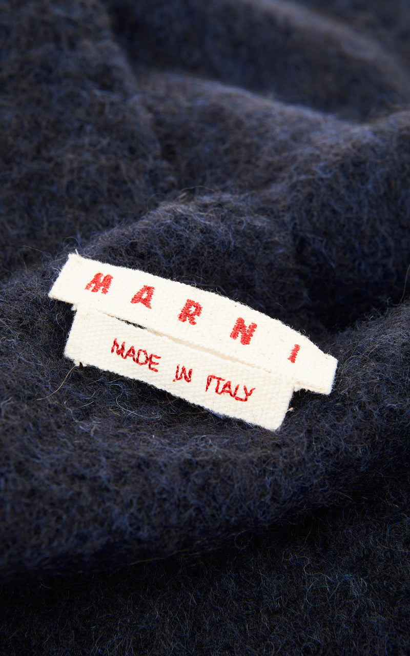 Marni Alpaca Scarf Blue Black