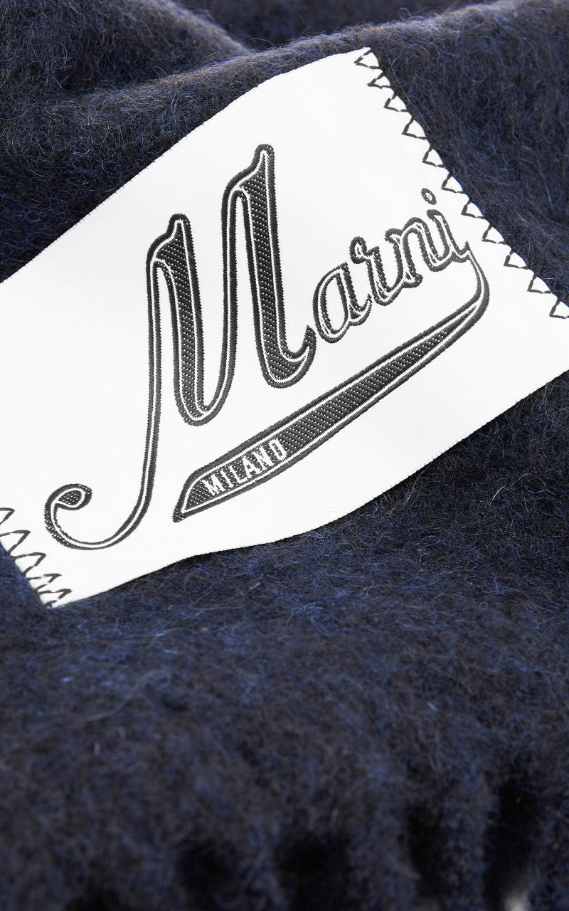 Marni Alpaca Scarf Blue Black
