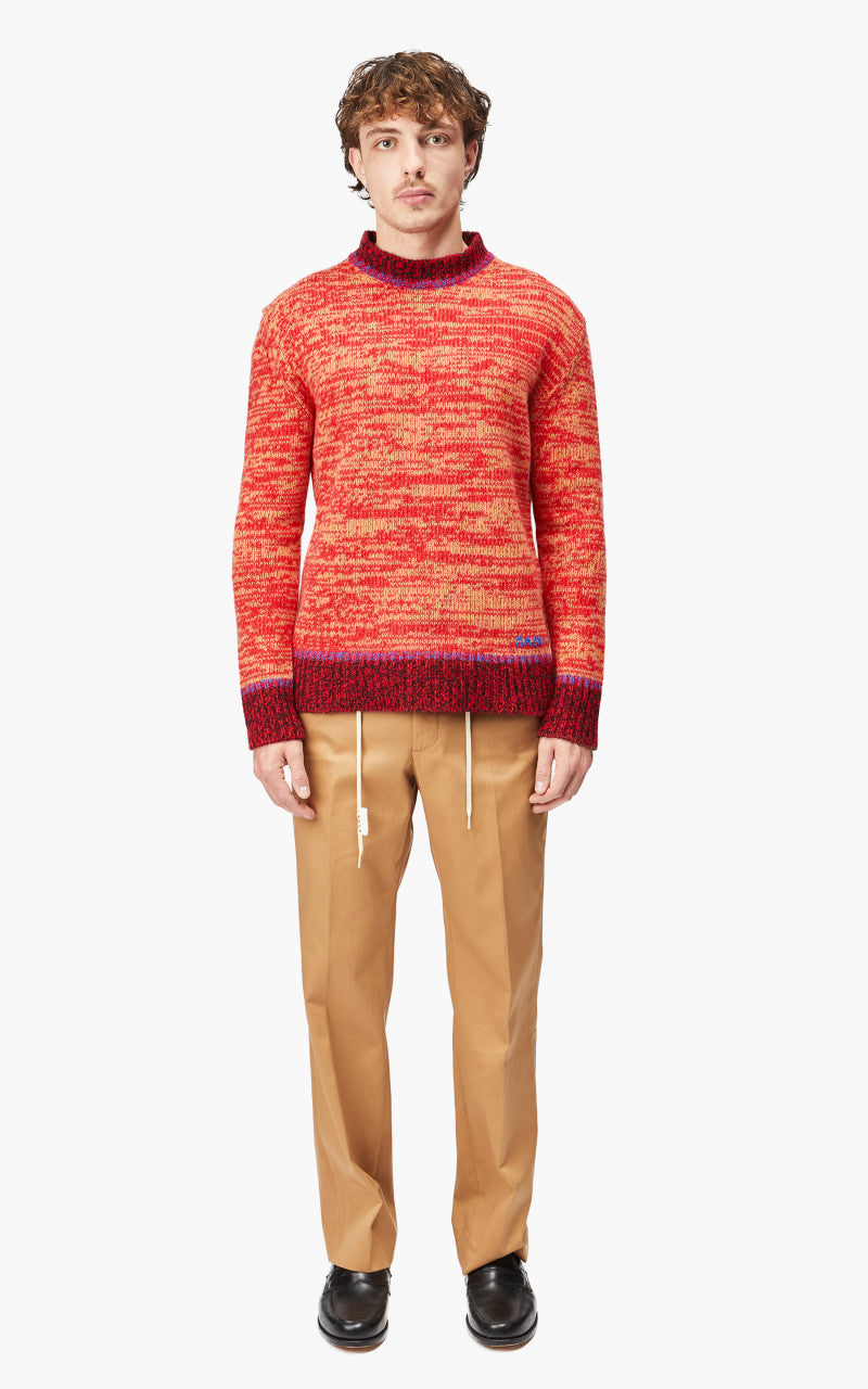 Marni Maglia Girocollo Mouline Wool Roundneck Sweater Lacquer