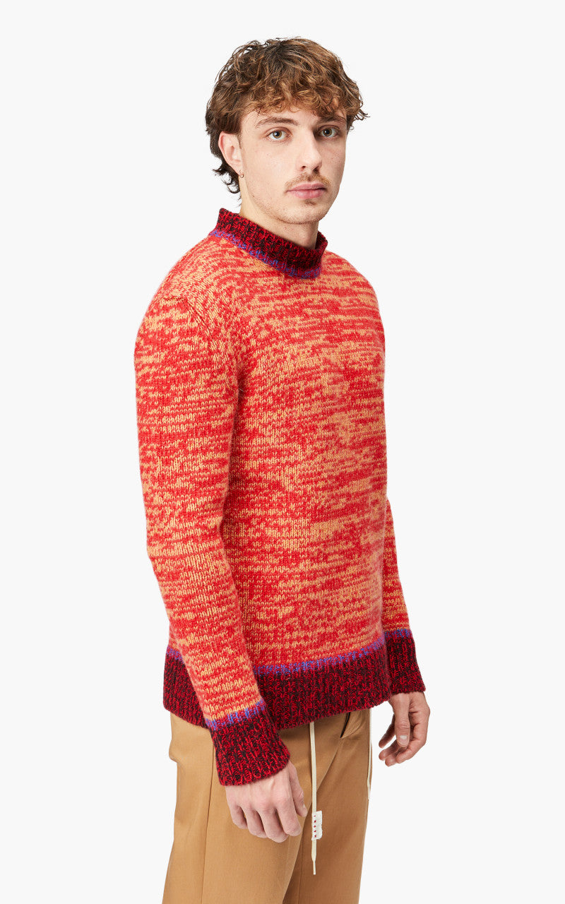 Marni Maglia Girocollo Mouline Wool Roundneck Sweater Lacquer