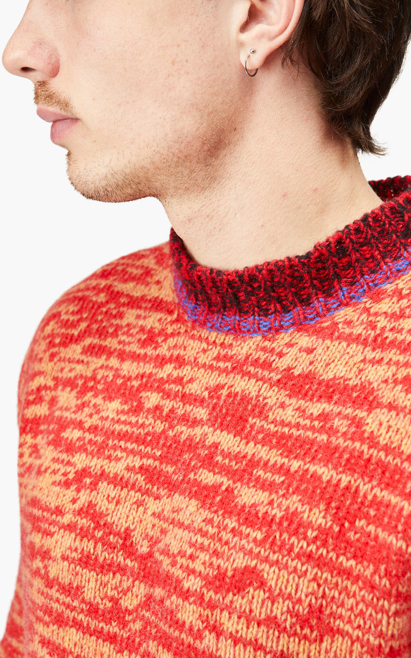 Marni Maglia Girocollo Mouline Wool Roundneck Sweater Lacquer