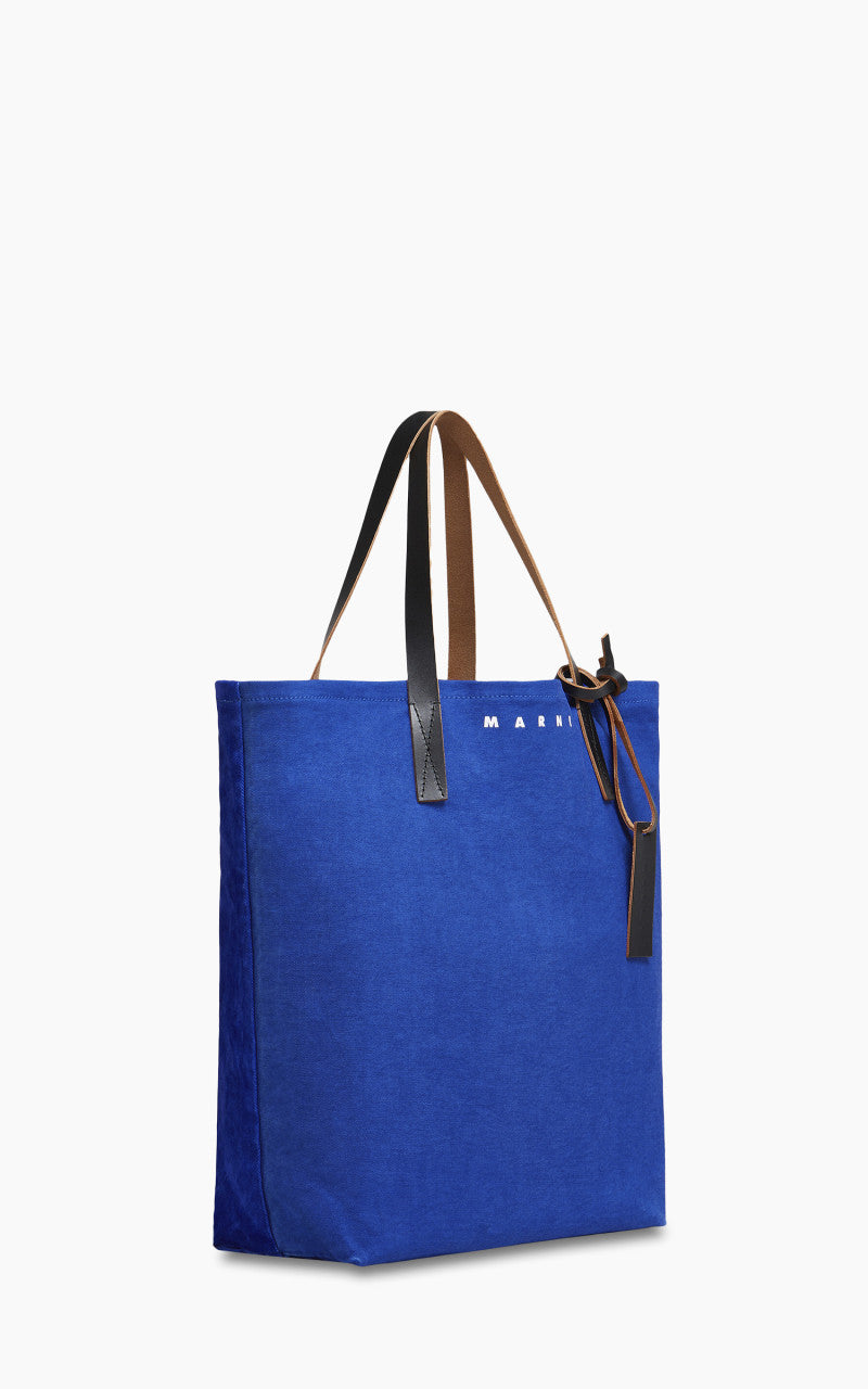 Marni Tote N/S Bag Flocked Denim Blue