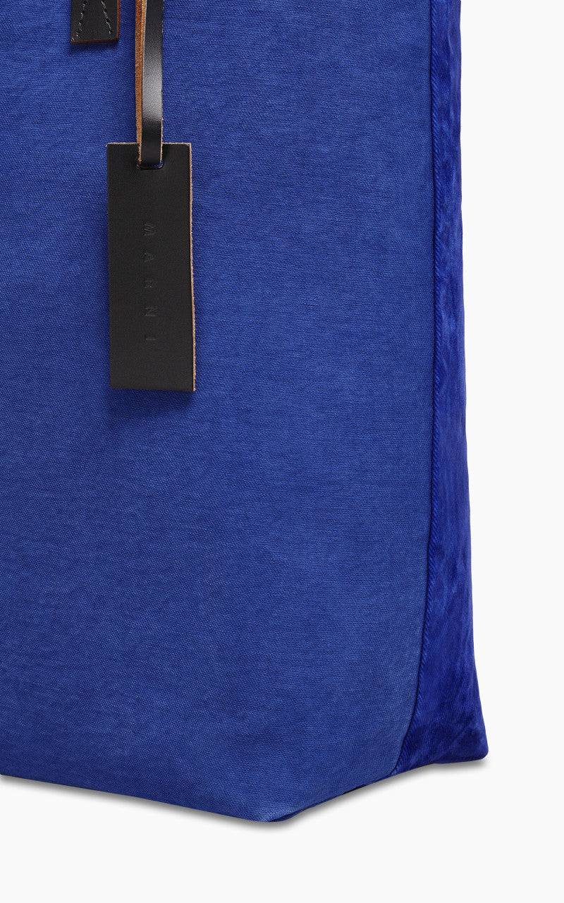 Marni Tote N/S Bag Flocked Denim Blue