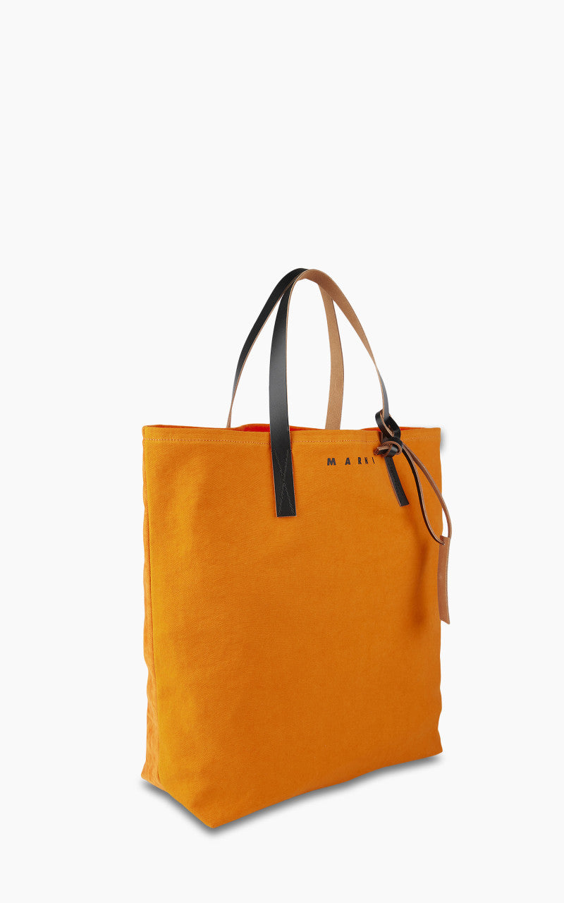 Marni Tote N/S Bag Flocked Denim Red