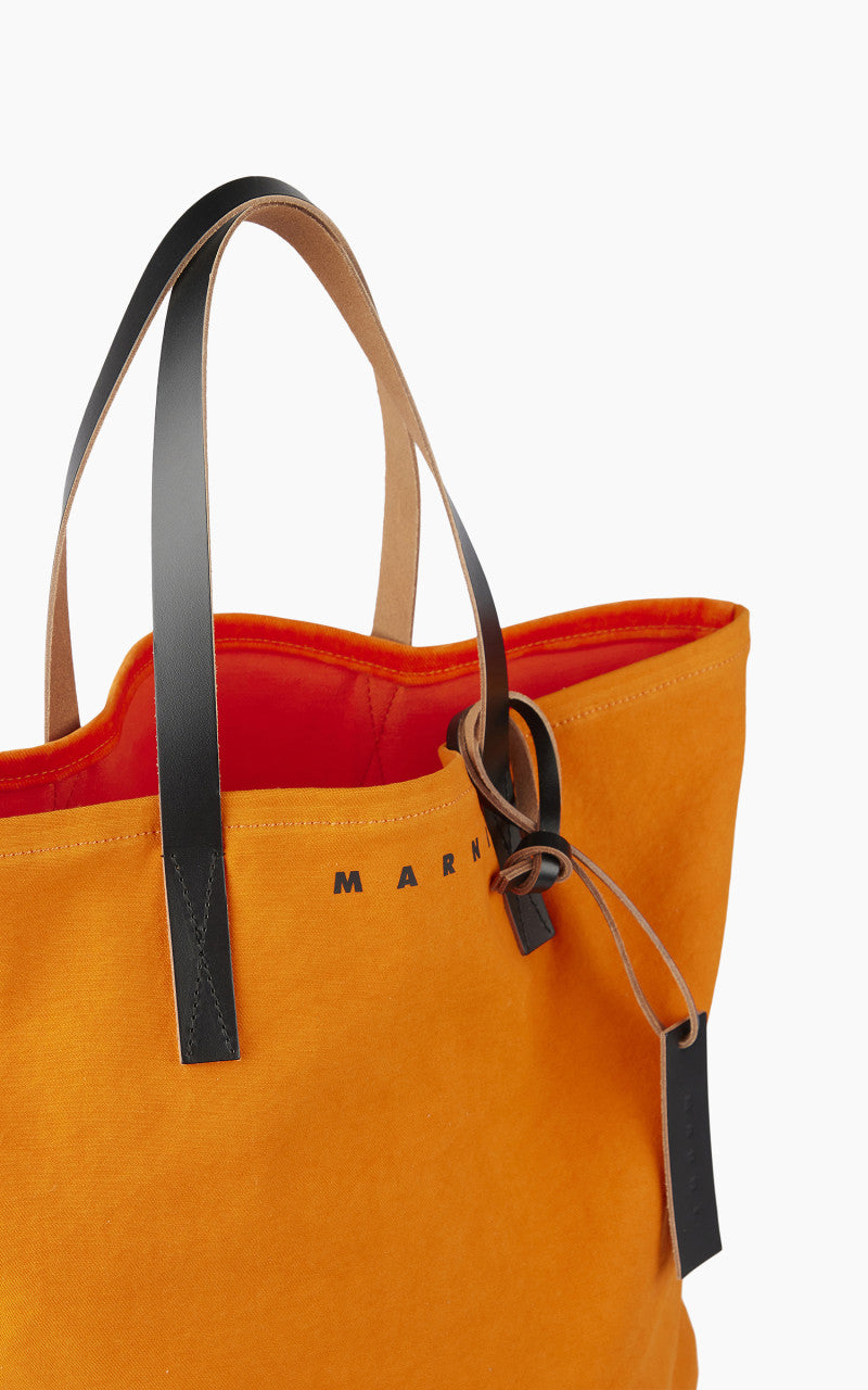 Marni Tote N/S Bag Flocked Denim Red