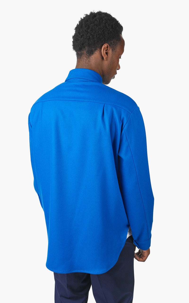 Marni Uomo Wool Flannel Shirt Mazarine Blue