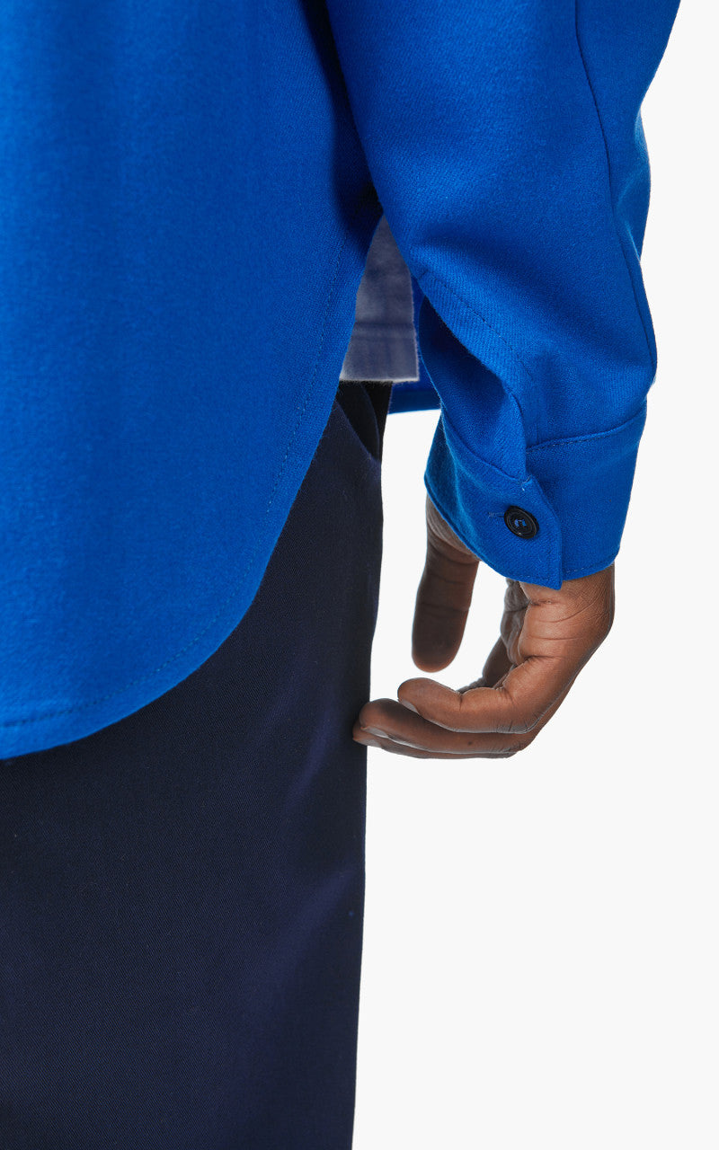 Marni Uomo Wool Flannel Shirt Mazarine Blue