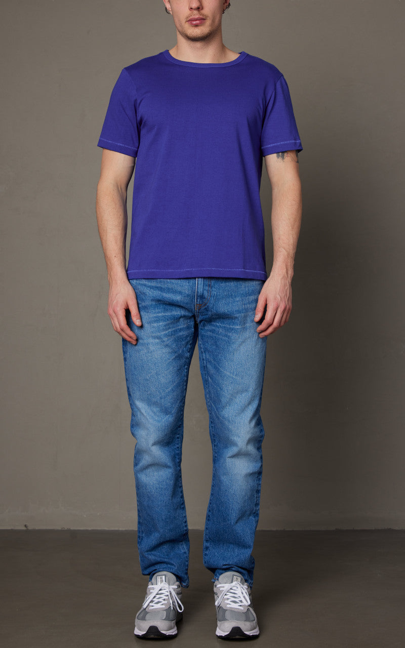 Merz b. Schwanen 215 Heavyweight Crew Neck Tee Vintage Blue