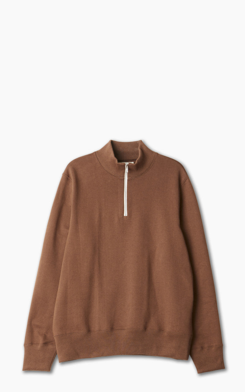 Merz b. Schwanen 343Z Sweatshirt Half Zip Mock Neck Tan