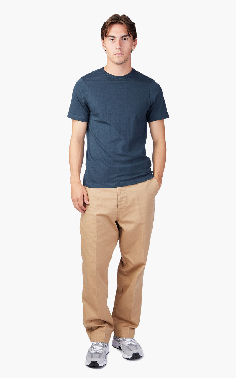 Merz b. Schwanen 215 Heavyweight Crew Neck Tee Mineral Blue