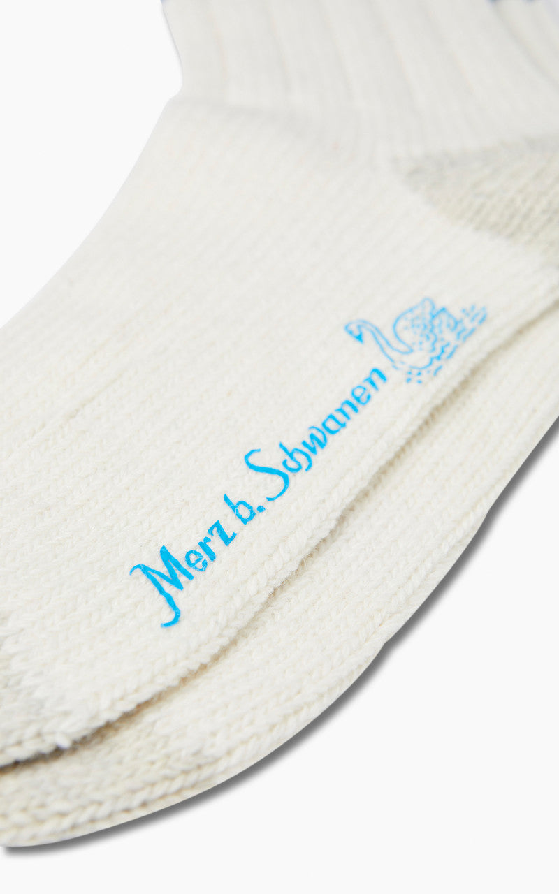Merz b. Schwanen RW04 Socks Recycled Wool Nature/Blue