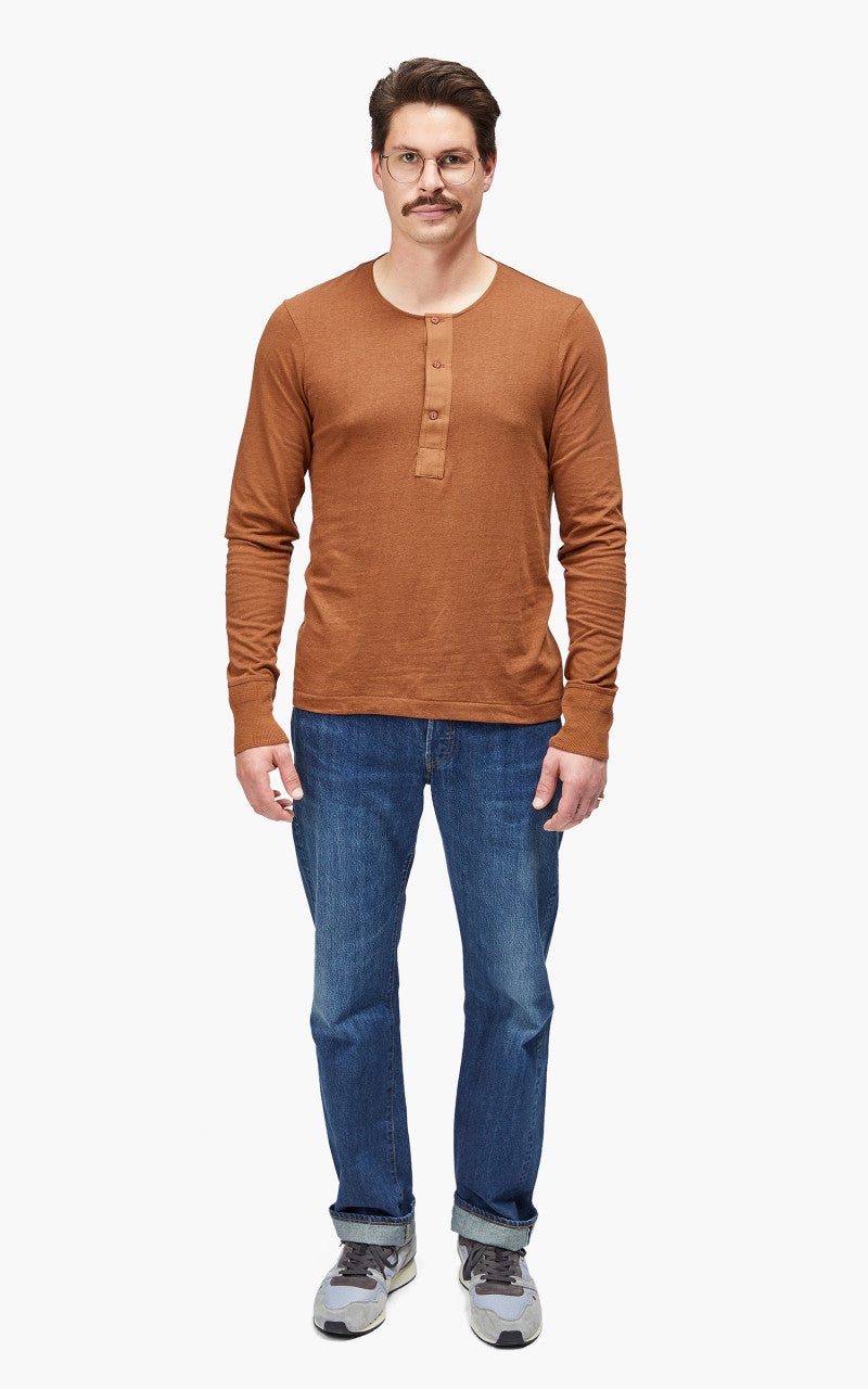 Merz b. Schwanen 102 Longsleeve Henley Tan