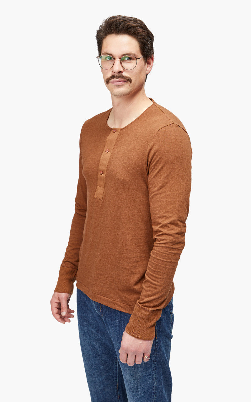 Merz b. Schwanen 102 Longsleeve Henley Tan