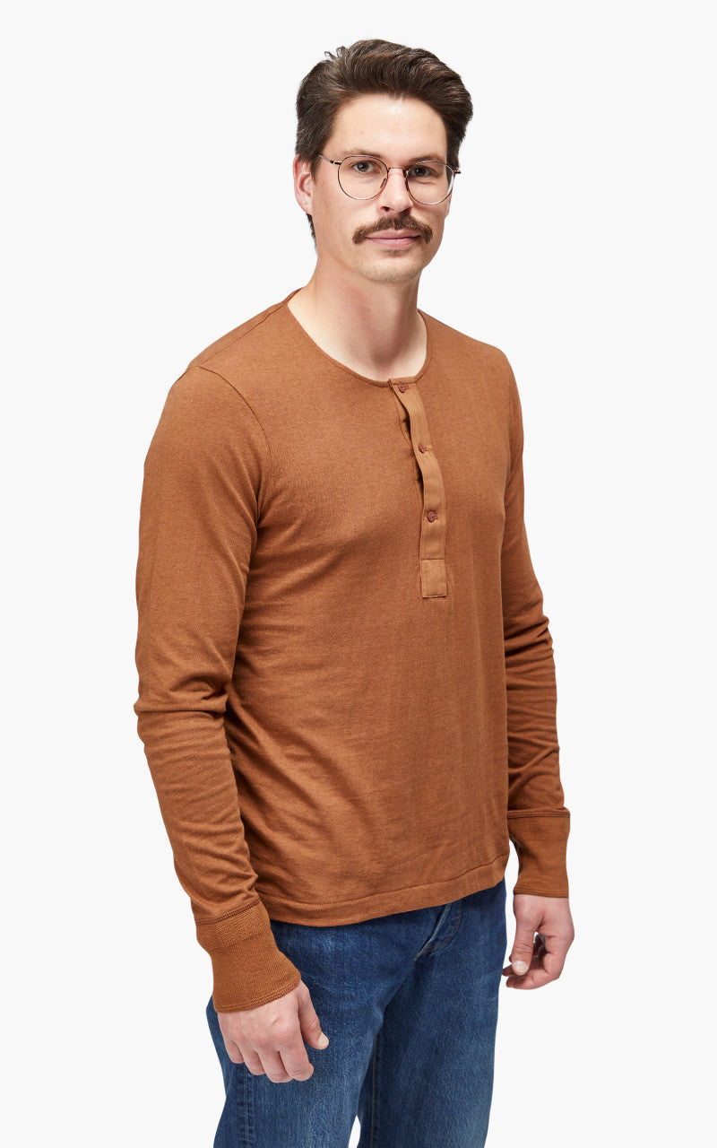 Merz b. Schwanen 102 Longsleeve Henley Tan
