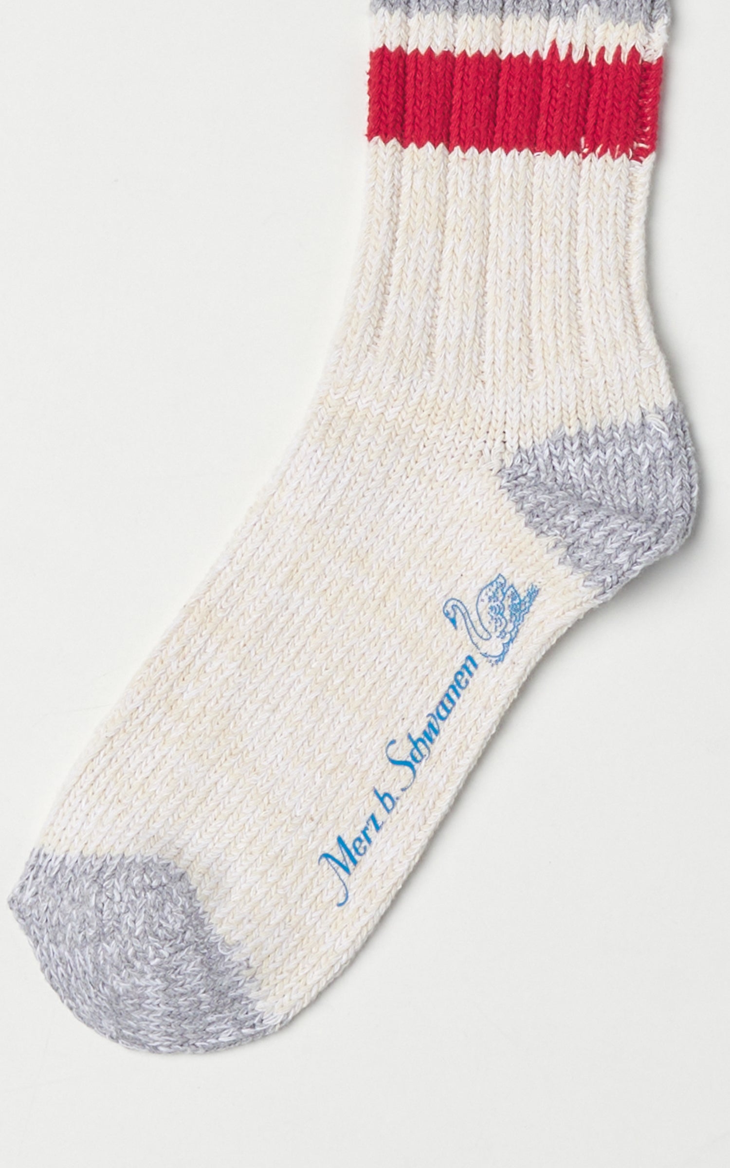 Merz b. Schwanen GS02 Socks Recycled Cotton Nature/Red