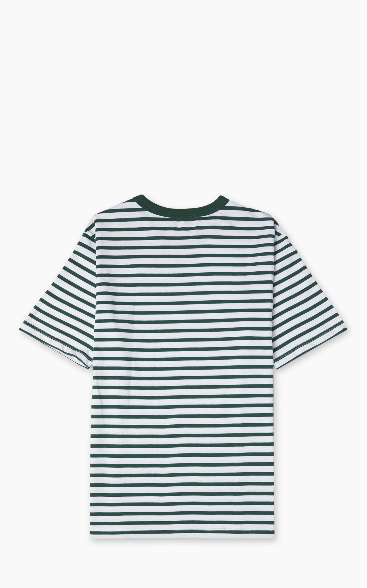 Merz b. Schwanen 2M14 Striped Crew Neck Tee Green/White