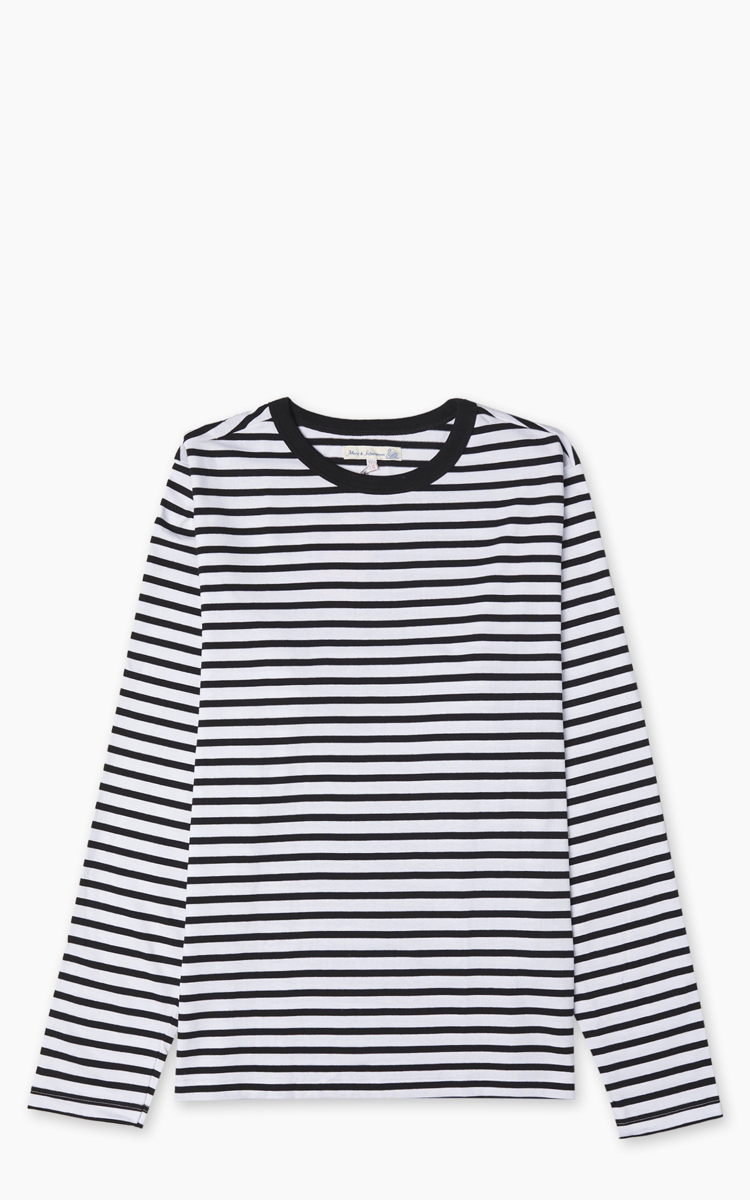 Merz b. Schwanen 2M18 Loopwheeled Longsleeve T-Shirt Black/White