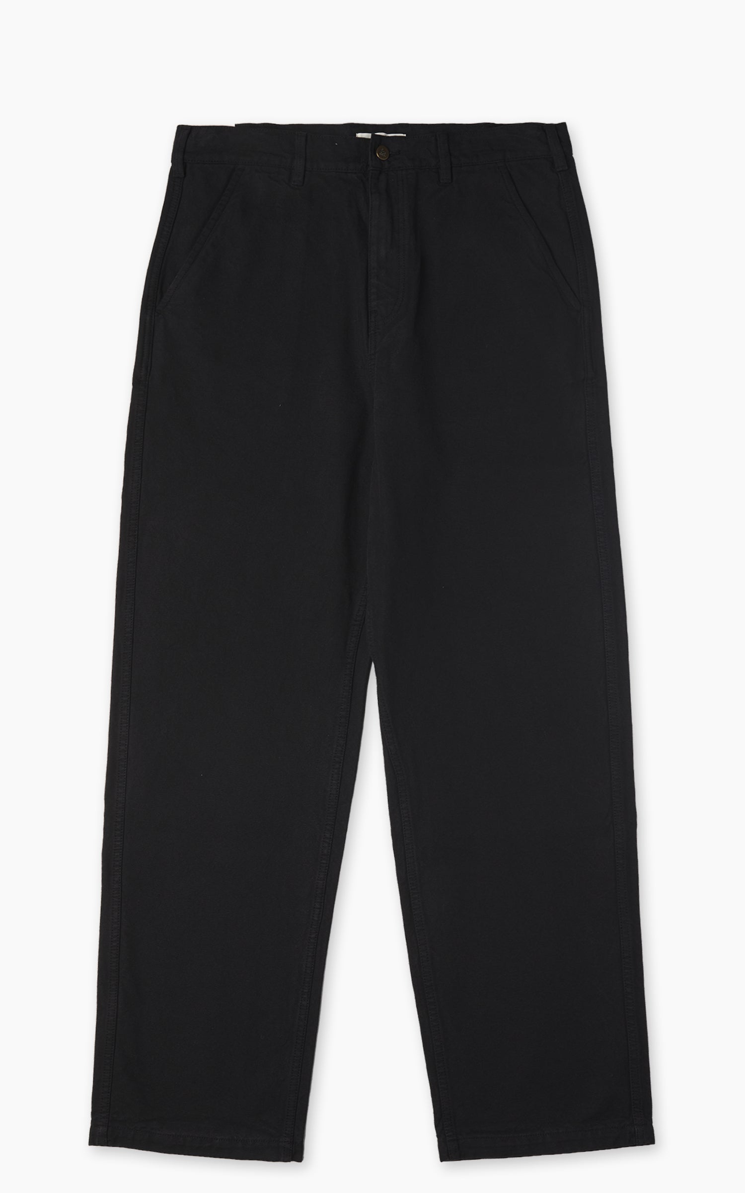 Merz b. Schwanen BERLIN01 Cotton Canvas Straight Leg Pants Deep Black
