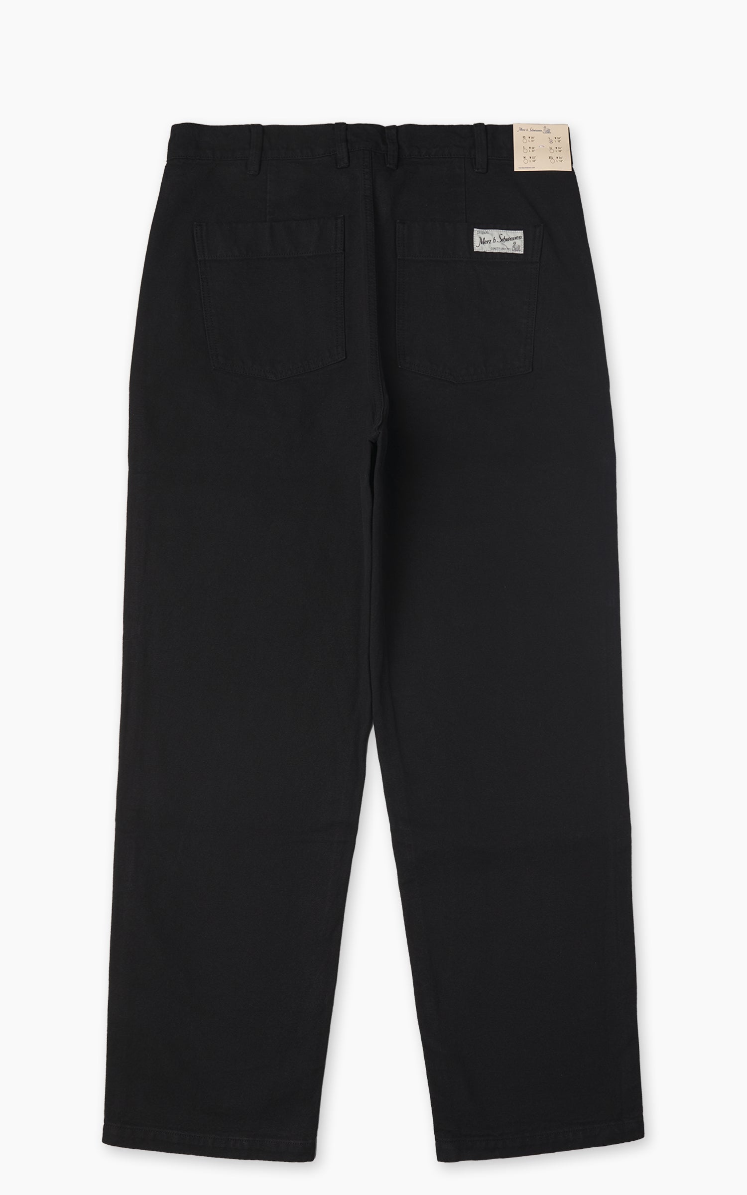 Merz b. Schwanen BERLIN01 Cotton Canvas Straight Leg Pants Deep Black