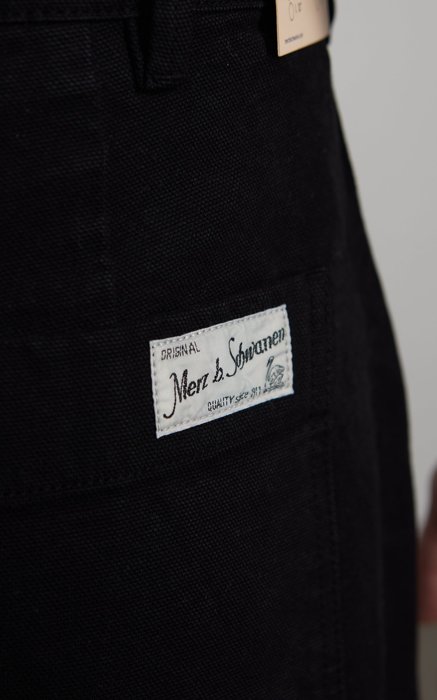 Merz b. Schwanen BERLIN01 Cotton Canvas Straight Leg Pants Deep Black