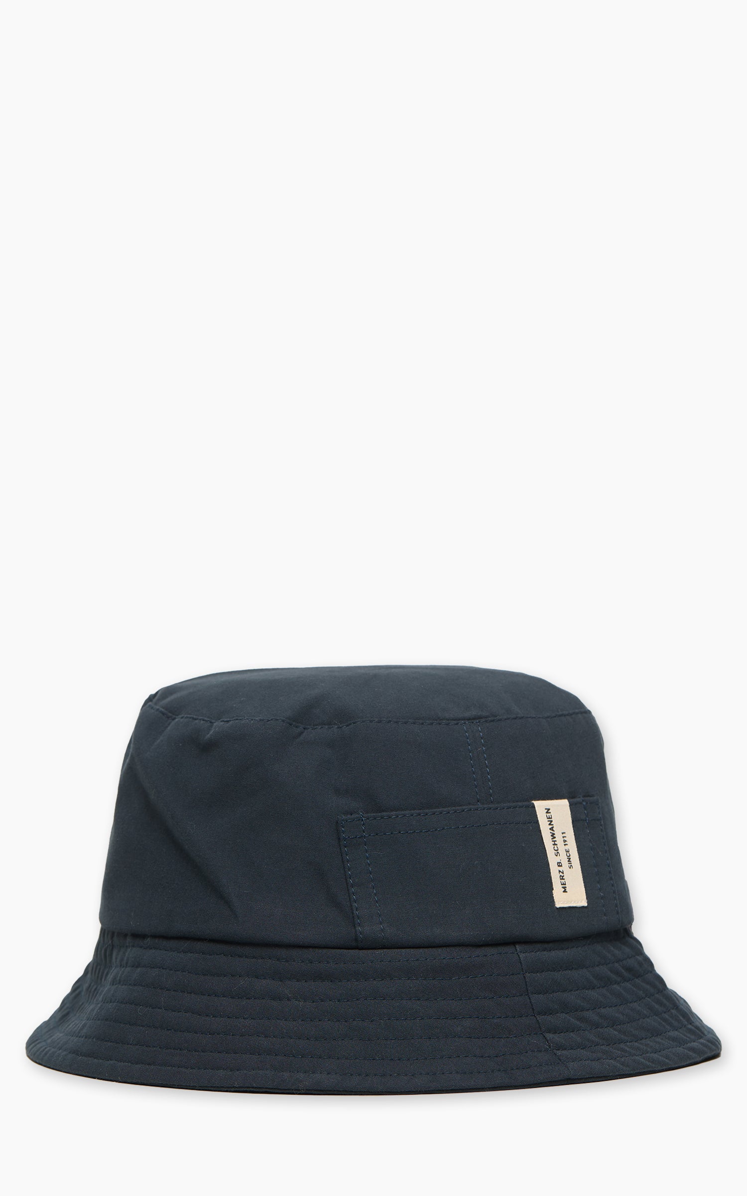 Merz b. Schwanen BH03 Cotton Poplin Bucket Hat Dark Navy