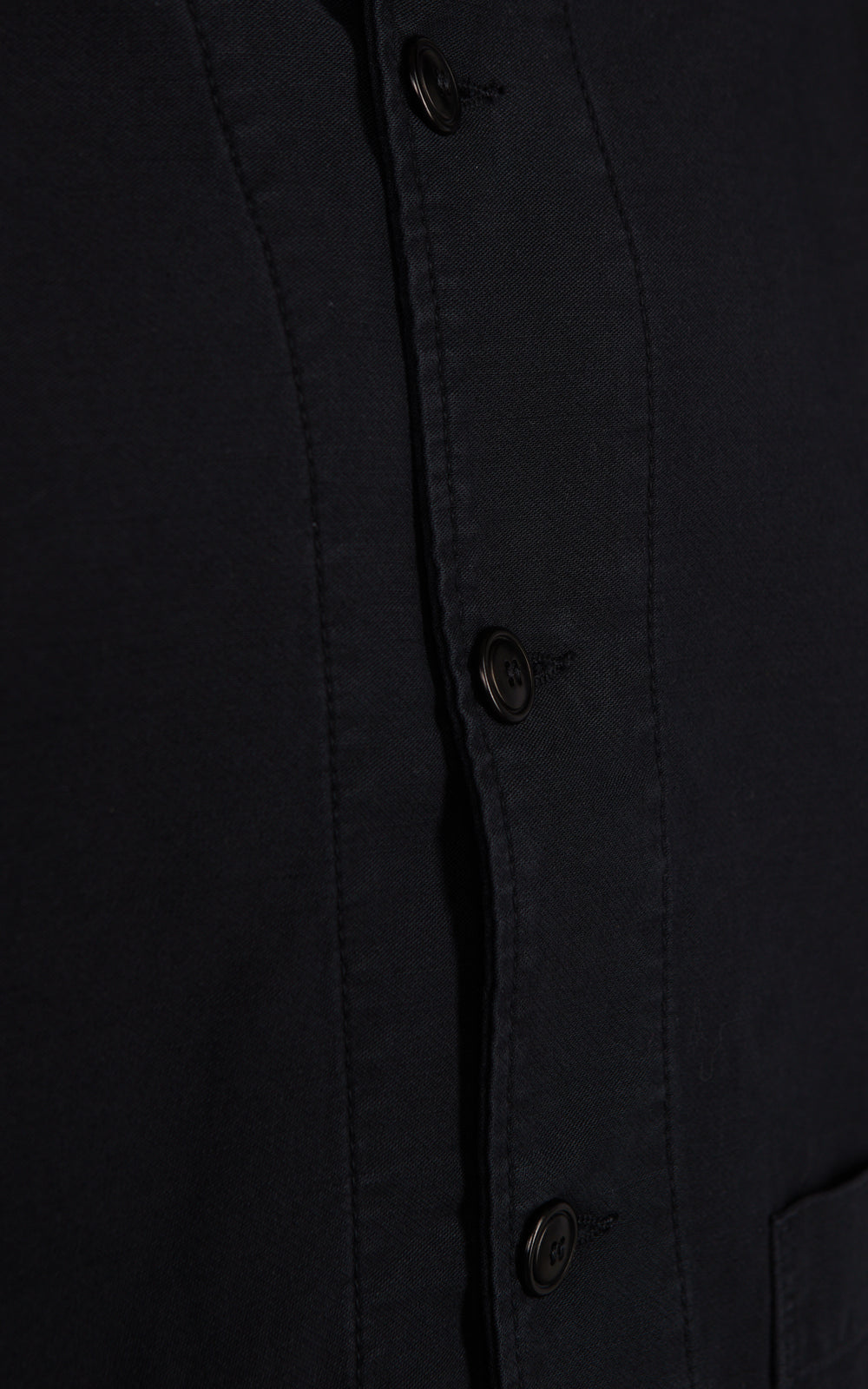 Merz b. Schwanen JKT08SC Sateen Canvas Cropped Workers Jacket Storm Black