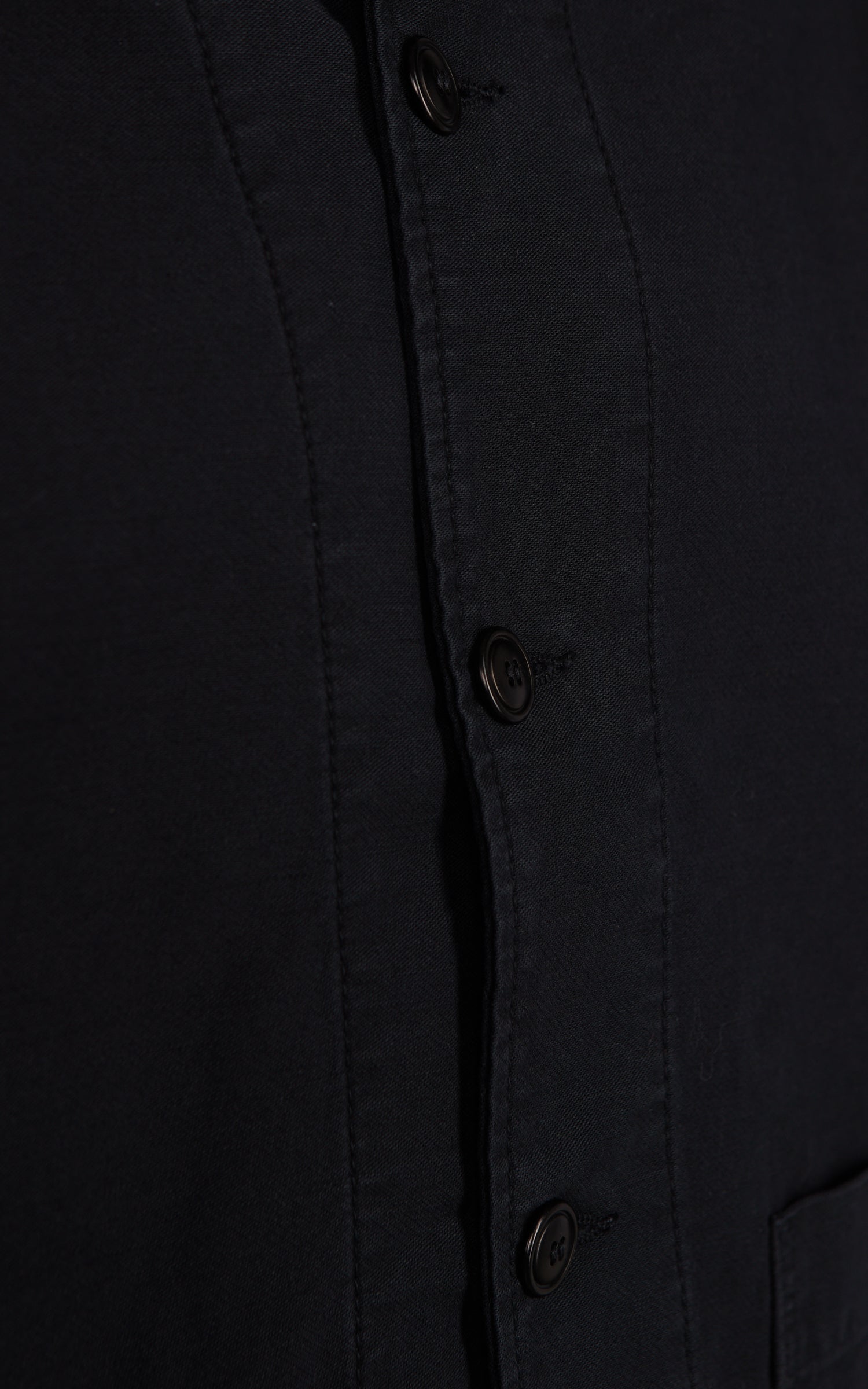 Merz b. Schwanen JKT08SC Sateen Canvas Cropped Workers Jacket Storm Black