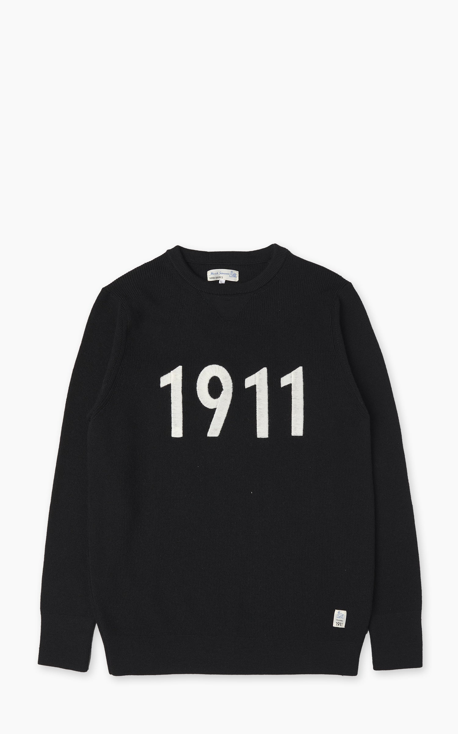 Merz b. Schwanen MWCC03 Classic Crew Merino Wool Pullover Black