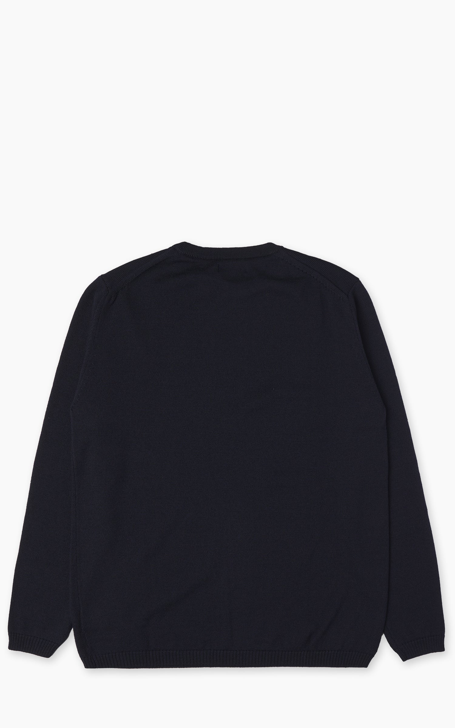 Merz b. Schwanen MWRC01 Classic Crew Merino Wool Pullover Dark Navy