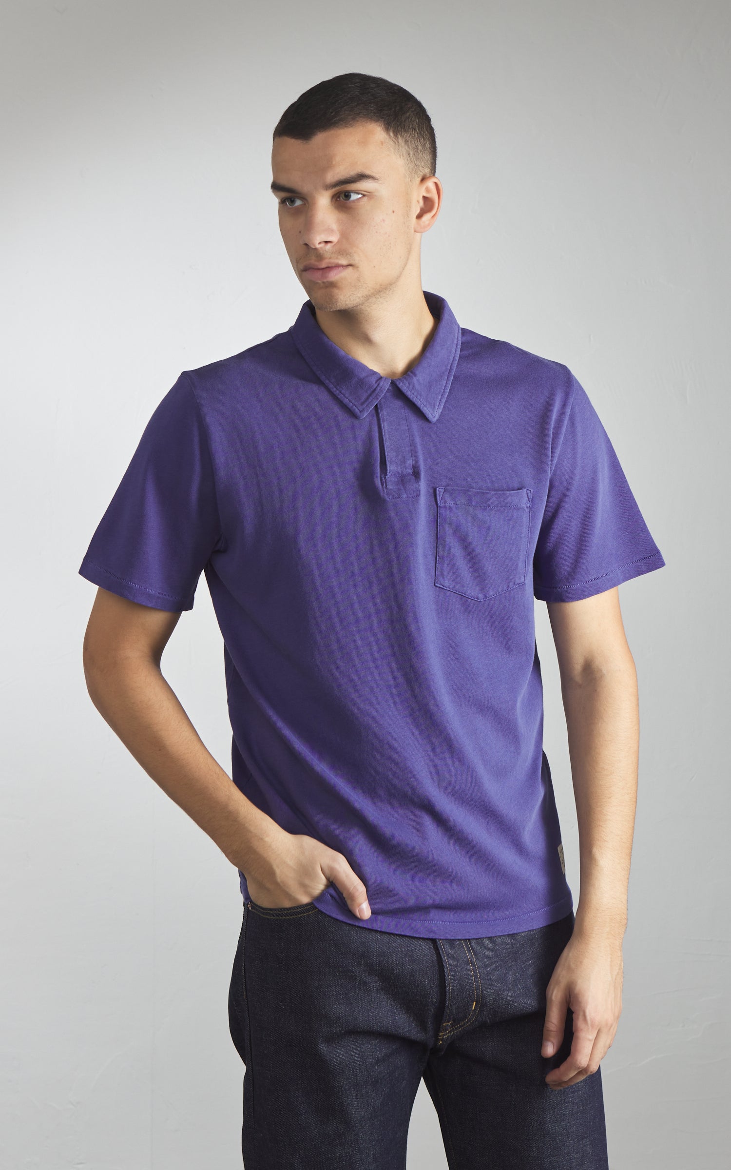 Merz b. Schwanen PLP04 Polo Shirt Purple Blue