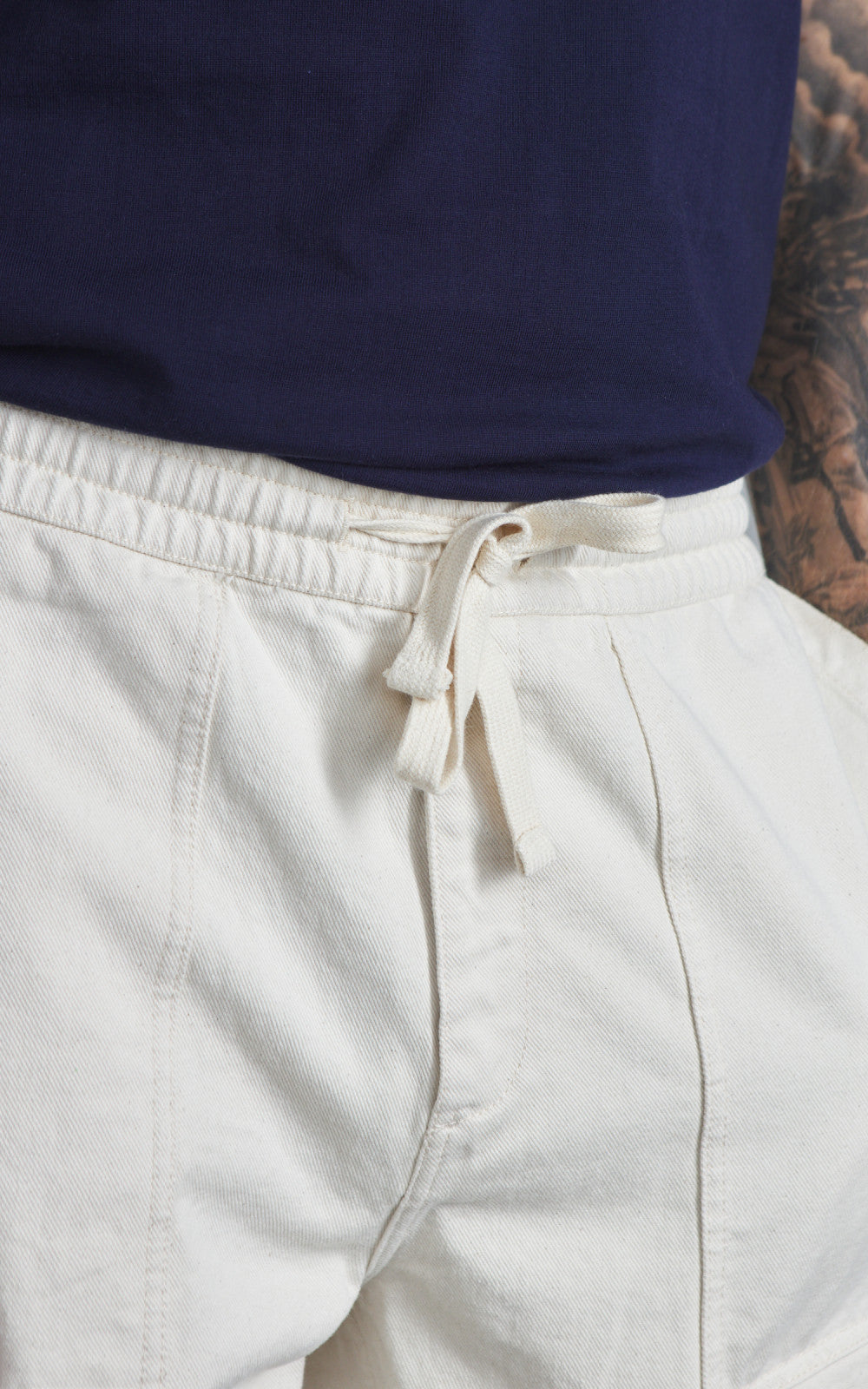 Merz b. Schwanen PANTS05 Broken Twill Drawstring Pants Nature