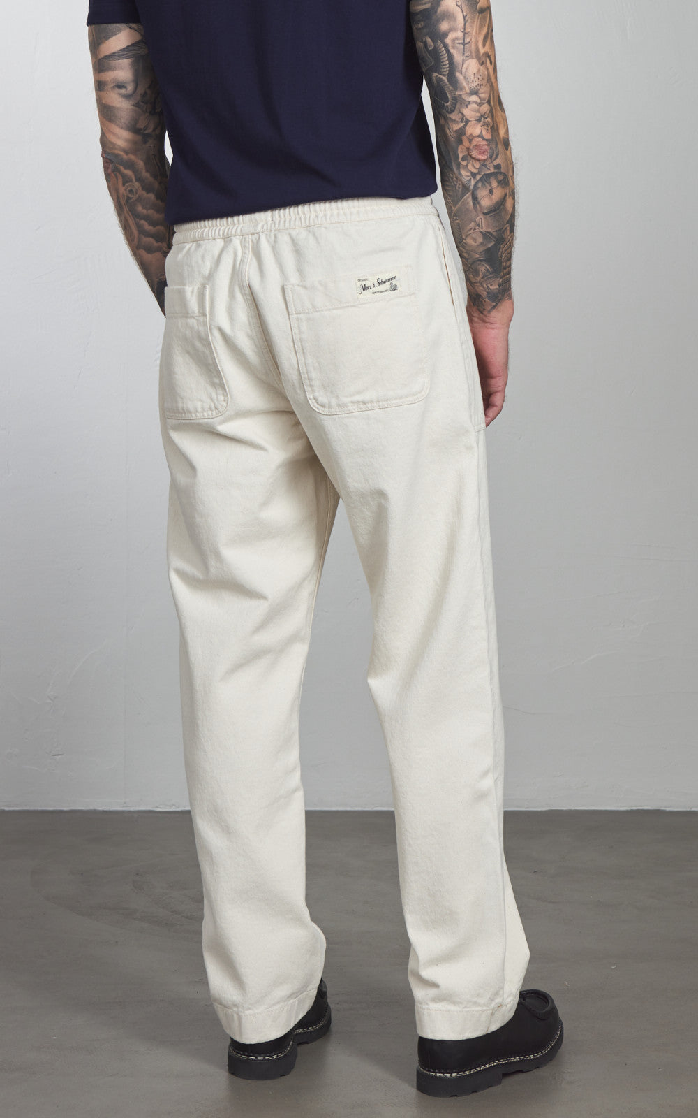 Merz b. Schwanen PANTS05 Broken Twill Drawstring Pants Nature