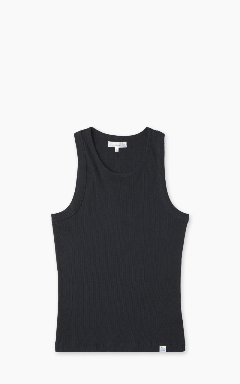 Merz b. Schwanen RIBTANK01 Ribbed Tank Top Charcoal
