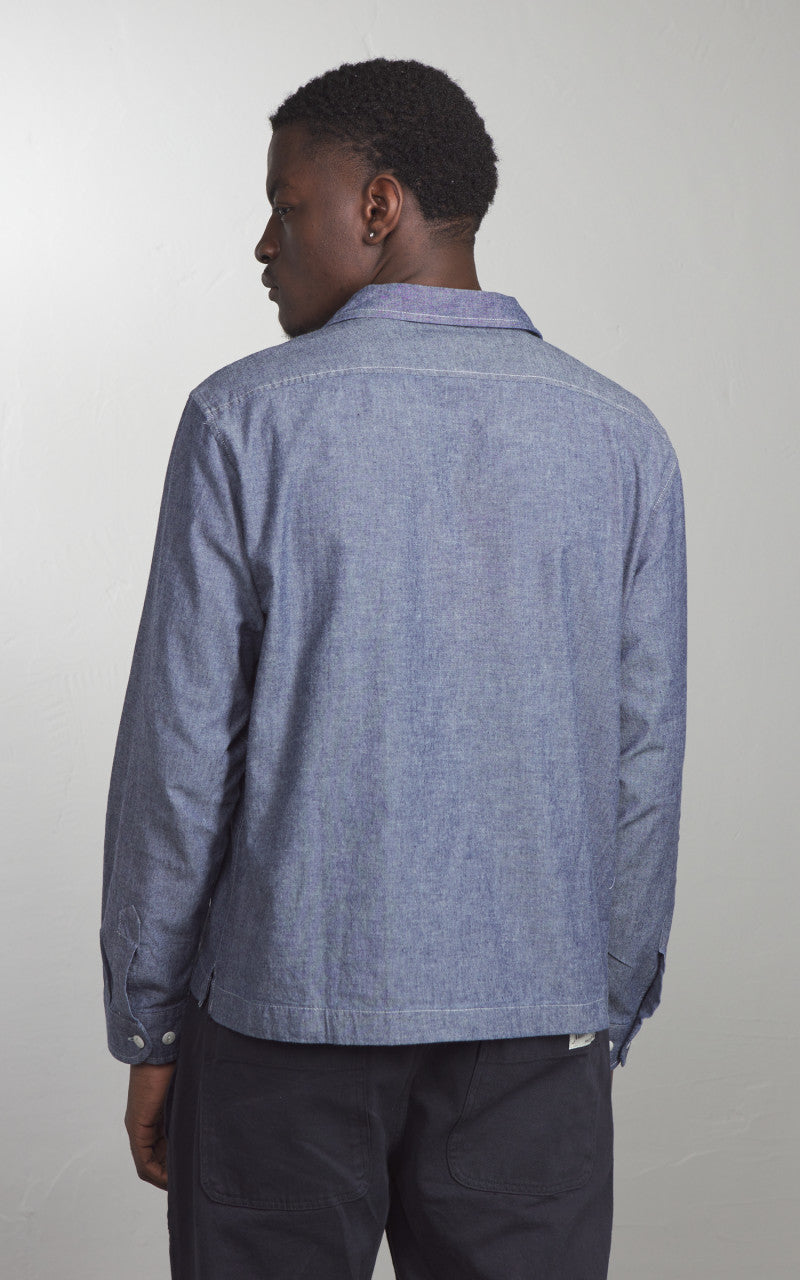 Merz b. Schwanen SHIRT06CH Chambray Shirt Denim Blue