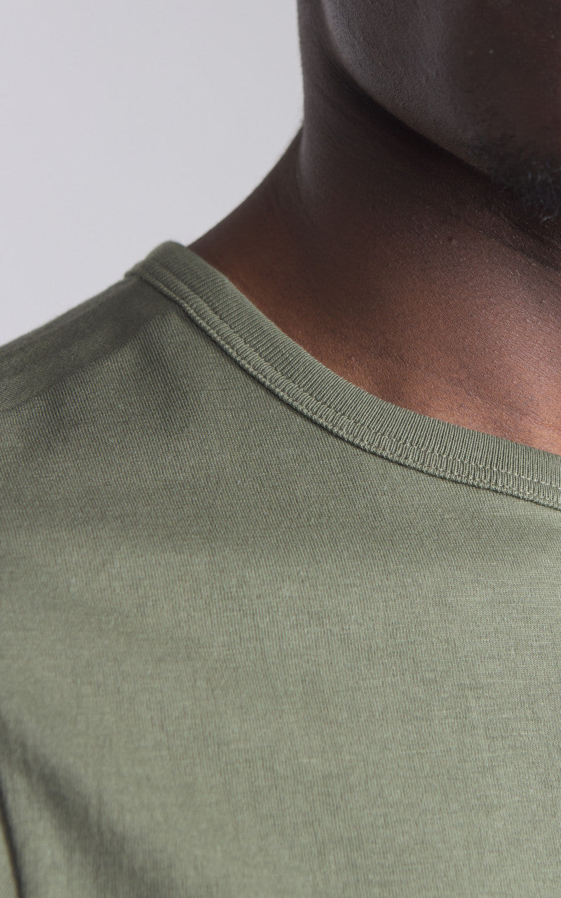 Merz b. Schwanen 1950s Crew Neck Tee Army