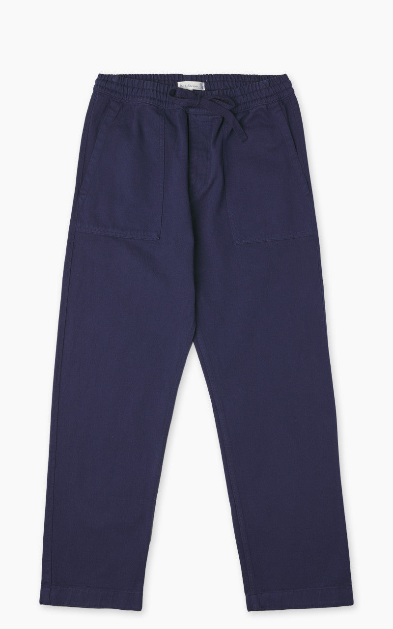 Merz b. Schwanen PANTS05 Broken Twill Drawstring Pants Ink Blue
