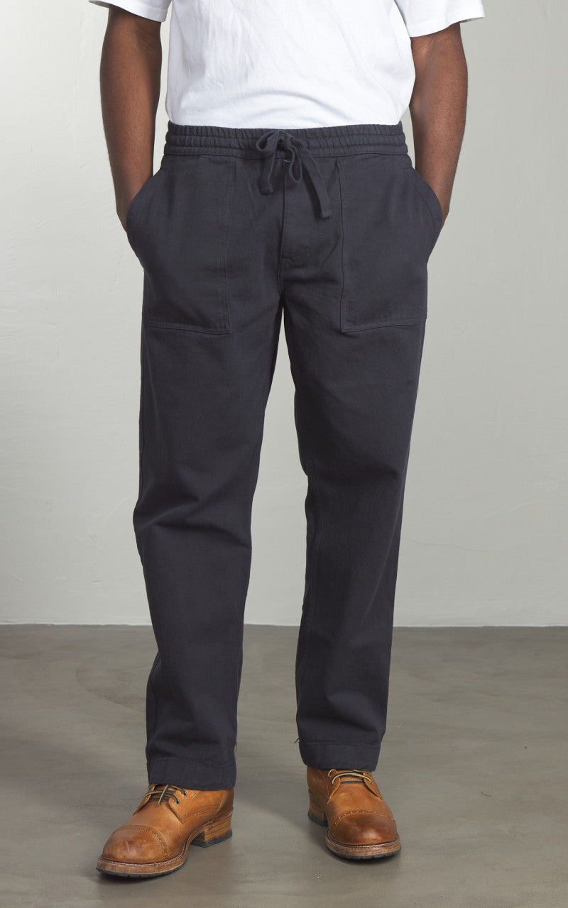Merz b. Schwanen PANTS05 Broken Twill Drawstring Pants Charcoal