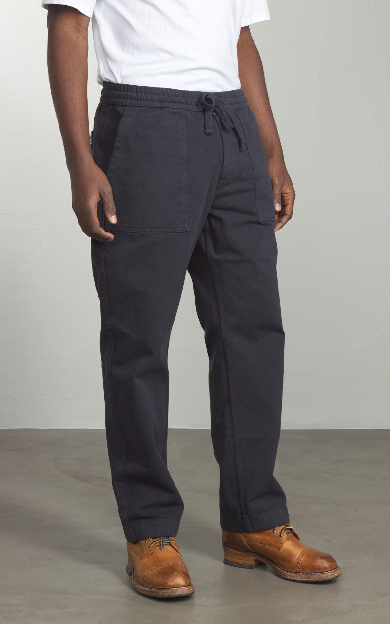 Merz b. Schwanen PANTS05 Broken Twill Drawstring Pants Charcoal