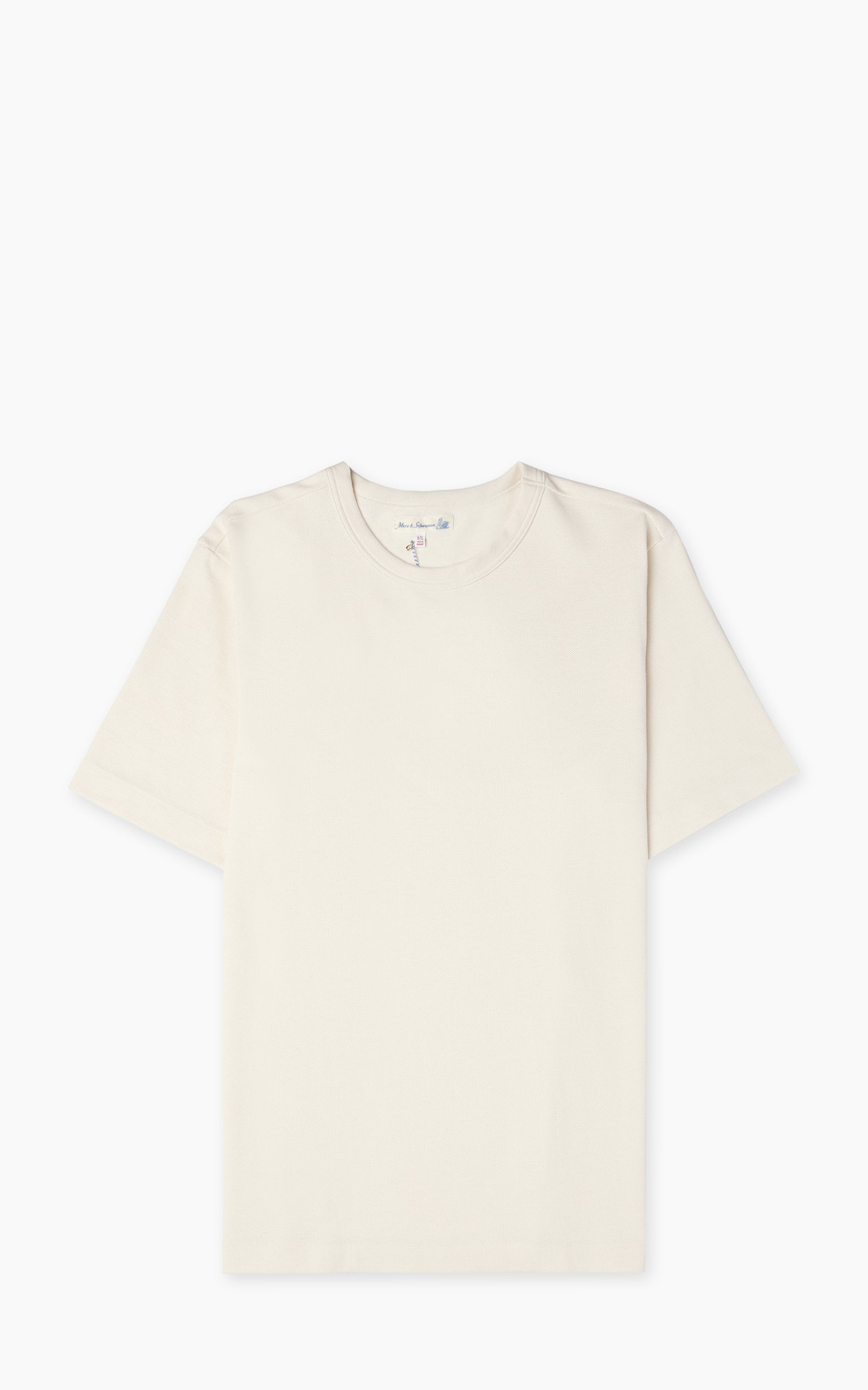 Merz b. Schwanen 214PK Crew Neck Pikée Tee Nature