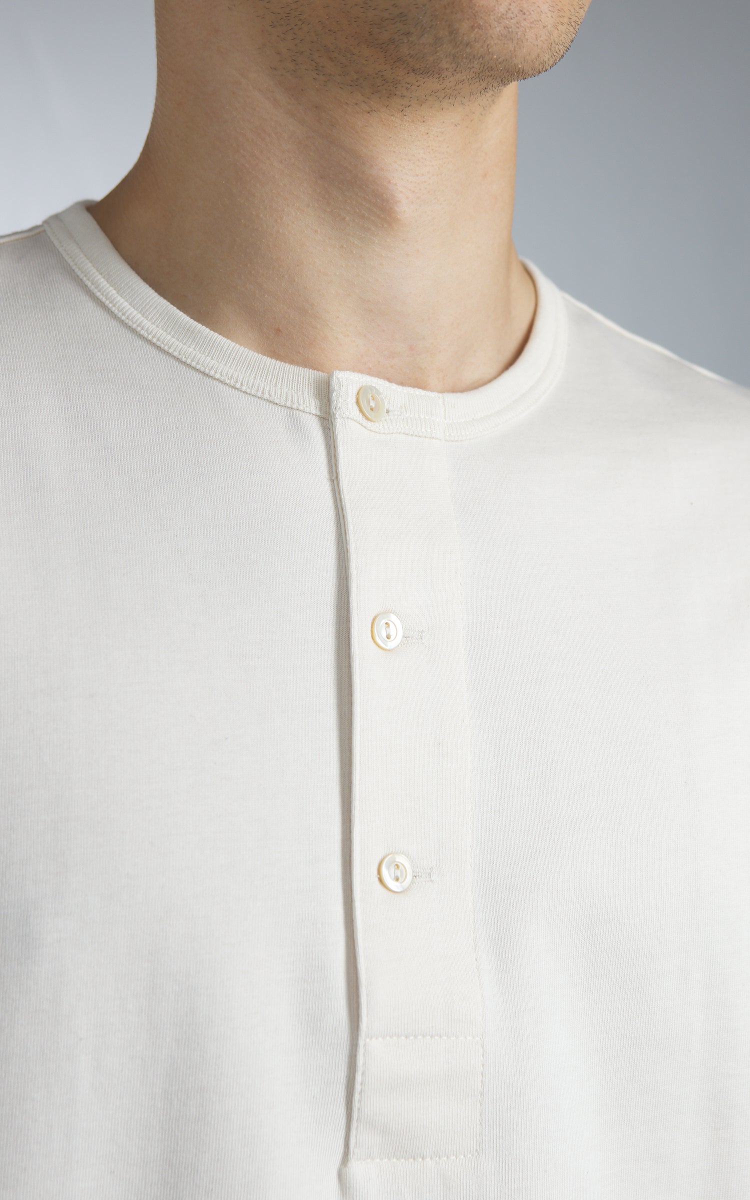 Merz b. Schwanen 2M06 Vintage Machine Refined Longsleeve Henley Nature