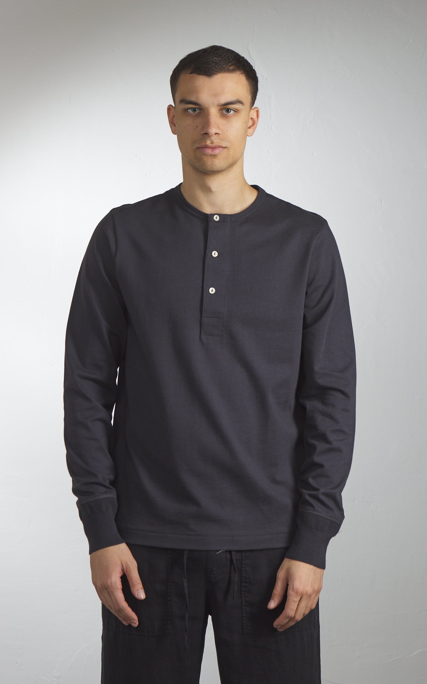 Merz b. Schwanen 2M06 Vintage Machine Refined Longsleeve Charcoal