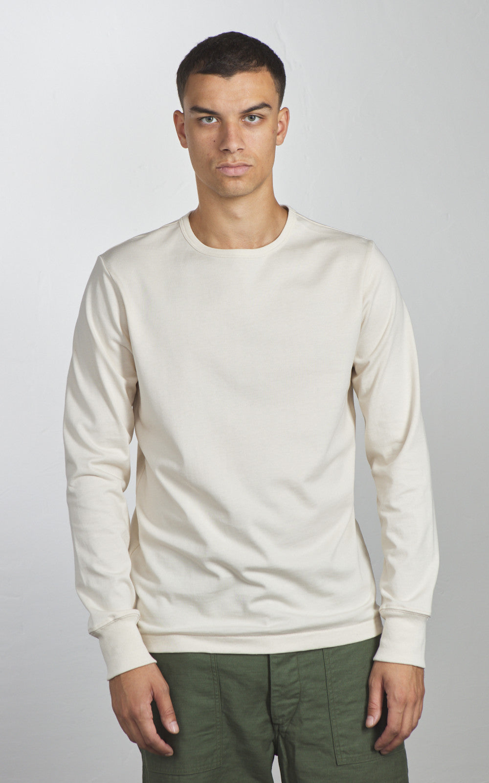 Merz b. Schwanen 2M15LS Vintage Refined Classic Fit Longsleeve T-Shirt Nature