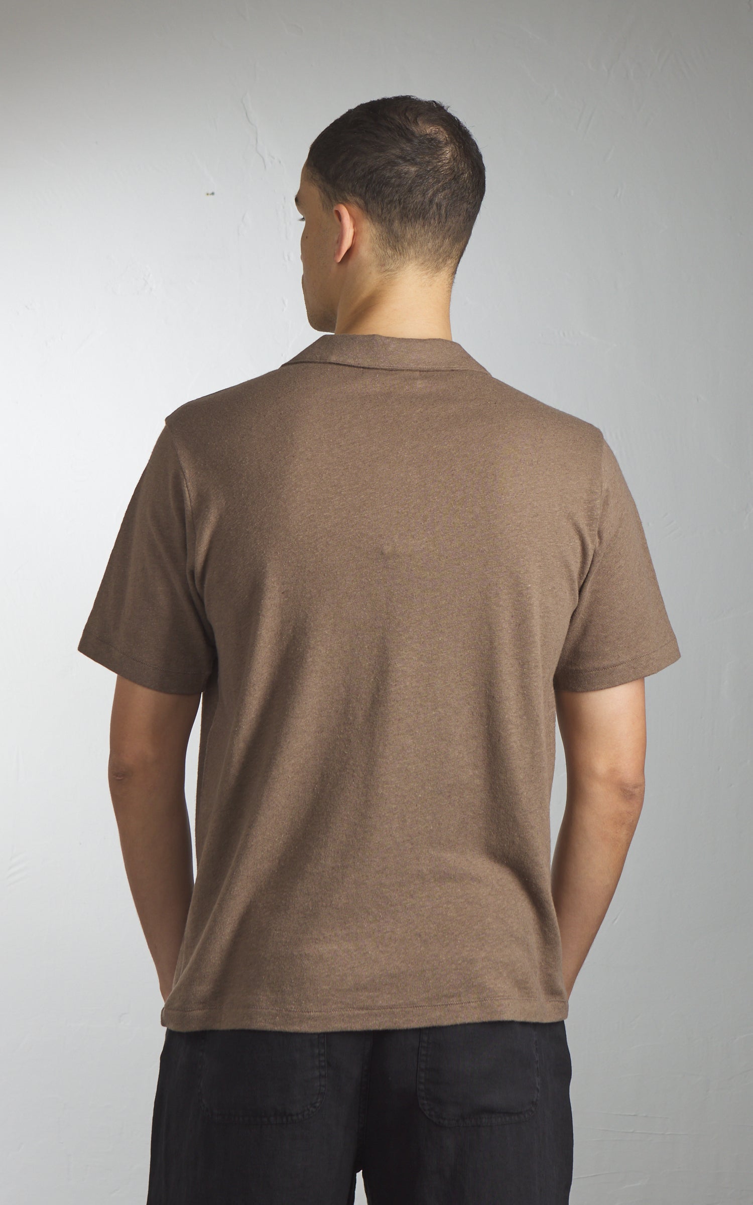 Merz b. Schwanen LINEN02 Polo Shirt Faded Grain