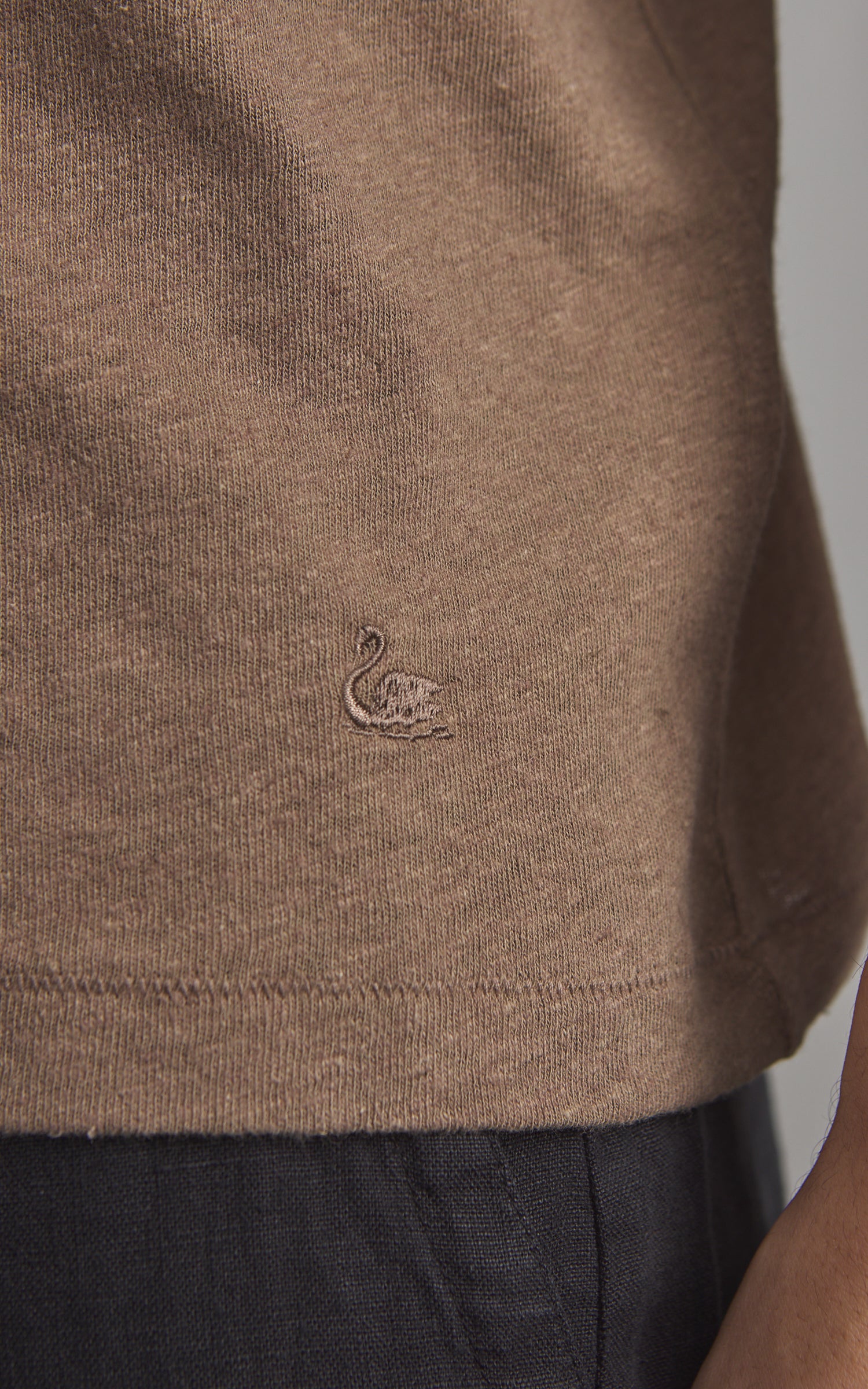 Merz b. Schwanen LINEN02 Polo Shirt Faded Grain