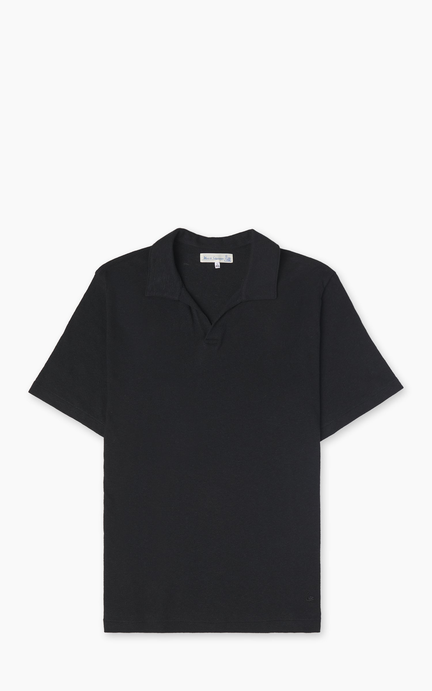 Merz b. Schwanen LINEN02 Polo Shirt Deep Black